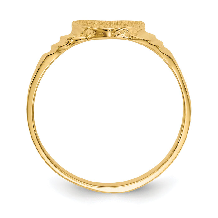 14K Satin Children's Heart Signet Ring-R518