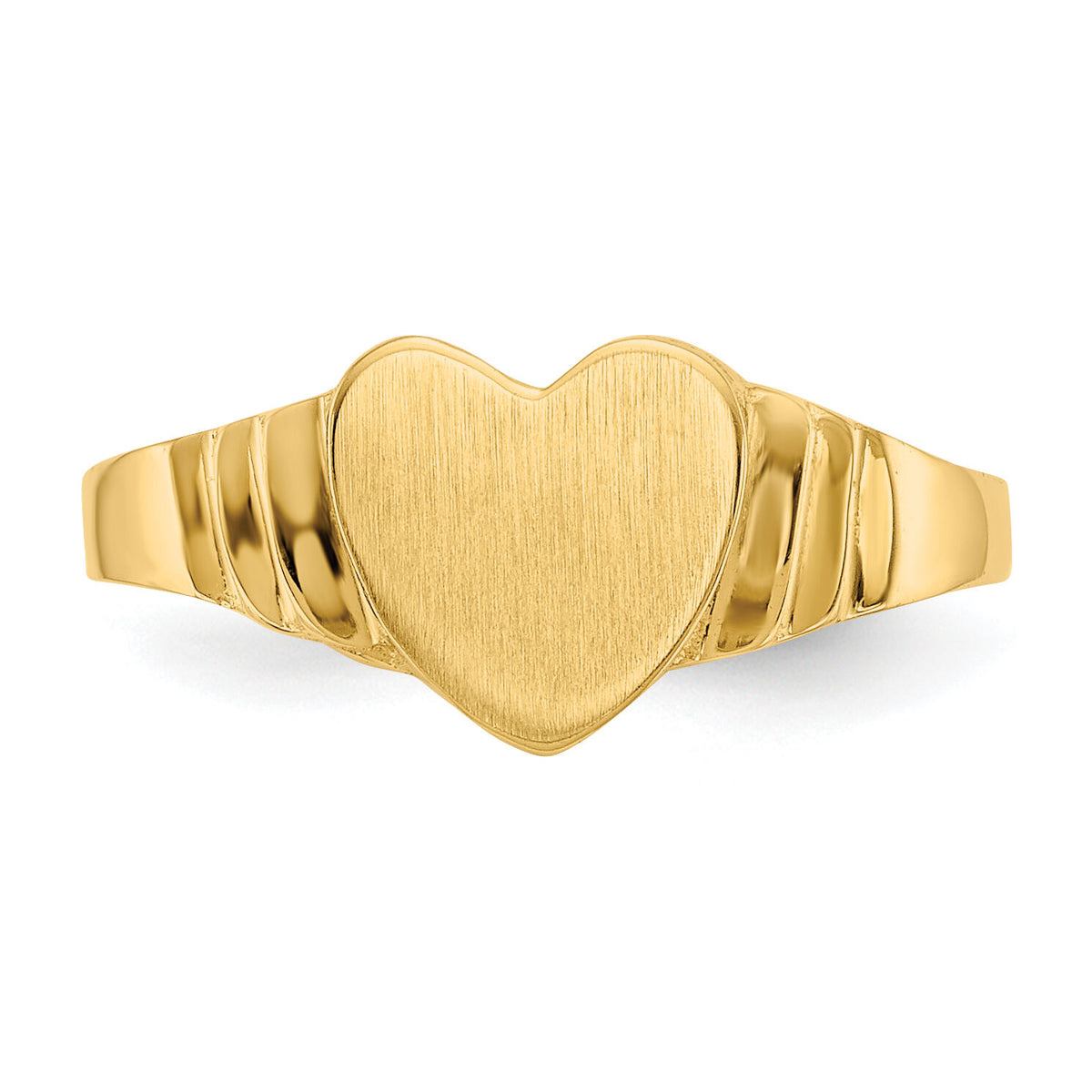 14K Satin Children's Heart Signet Ring-R518