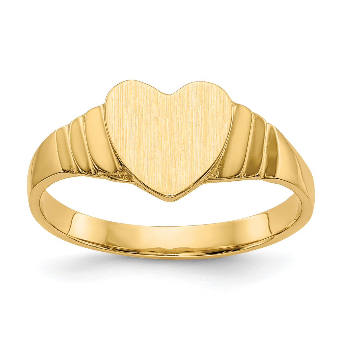 14K Satin Children's Heart Signet Ring-R518