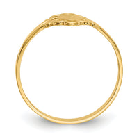 14K Filigree Oval Polished Center Baby Signet Ring-R519