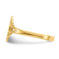 14K Filigree Oval Polished Center Baby Signet Ring-R519