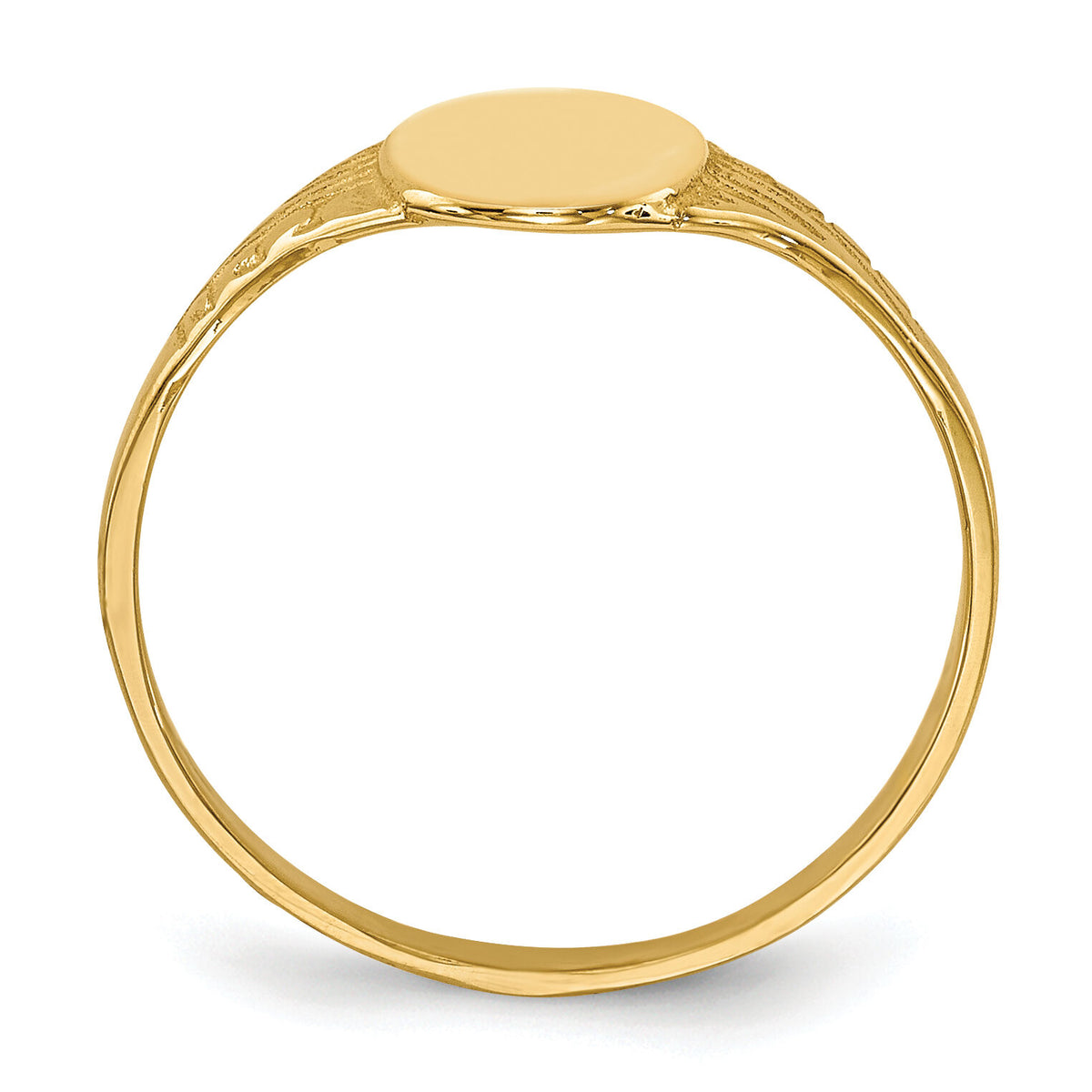 14K Oval Polished Child Signet Ring-R520