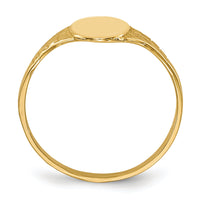 14K Oval Polished Child Signet Ring-R520