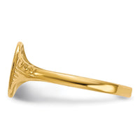 14K Oval Polished Child Signet Ring-R520