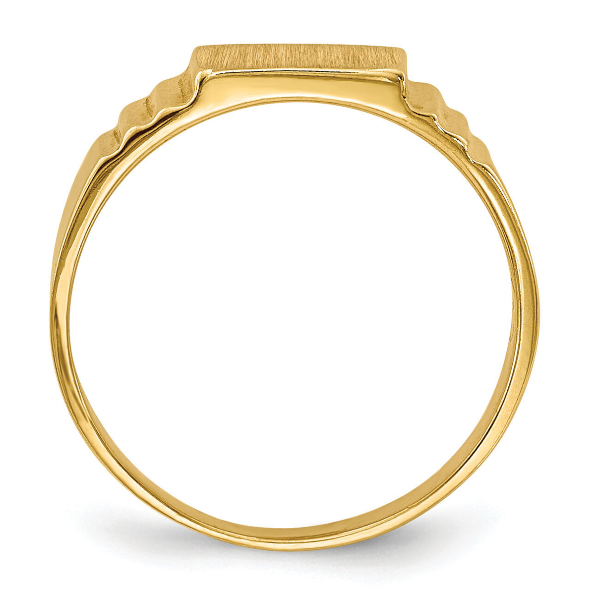 14K Rectangular Satin Baby Signet Ring-R522