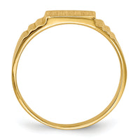 14K Rectangular Satin Baby Signet Ring-R522