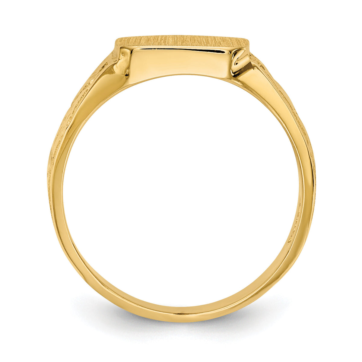 14K Square Polished Baby Signet Ring-R523