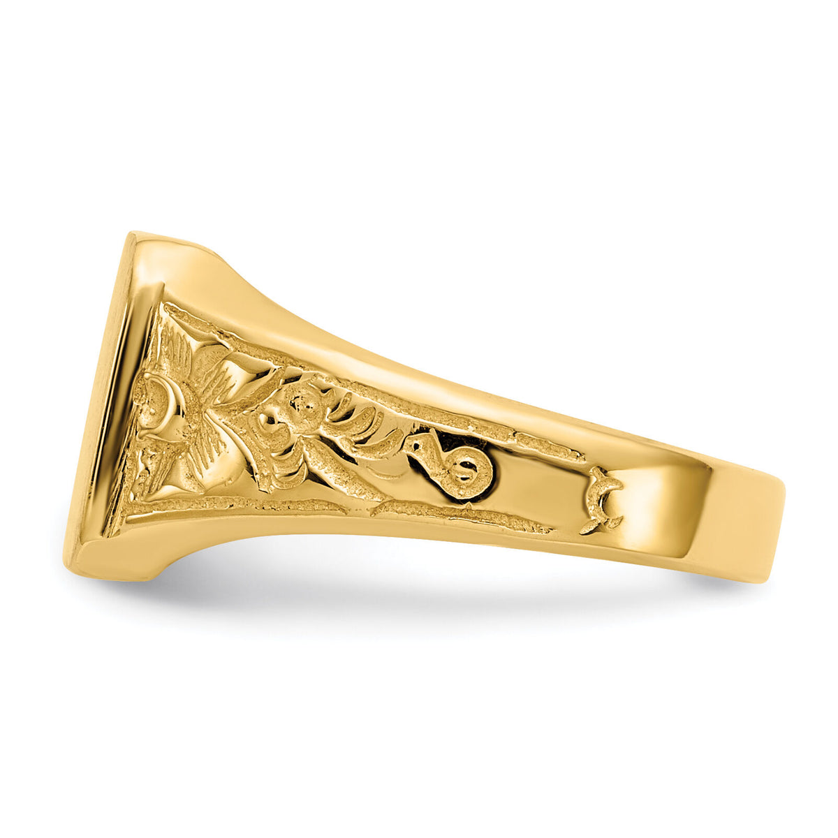 14K Square Polished Baby Signet Ring-R523