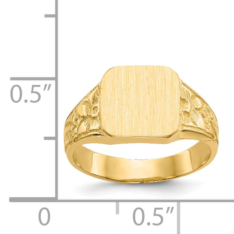 14K Square Polished Baby Signet Ring-R523