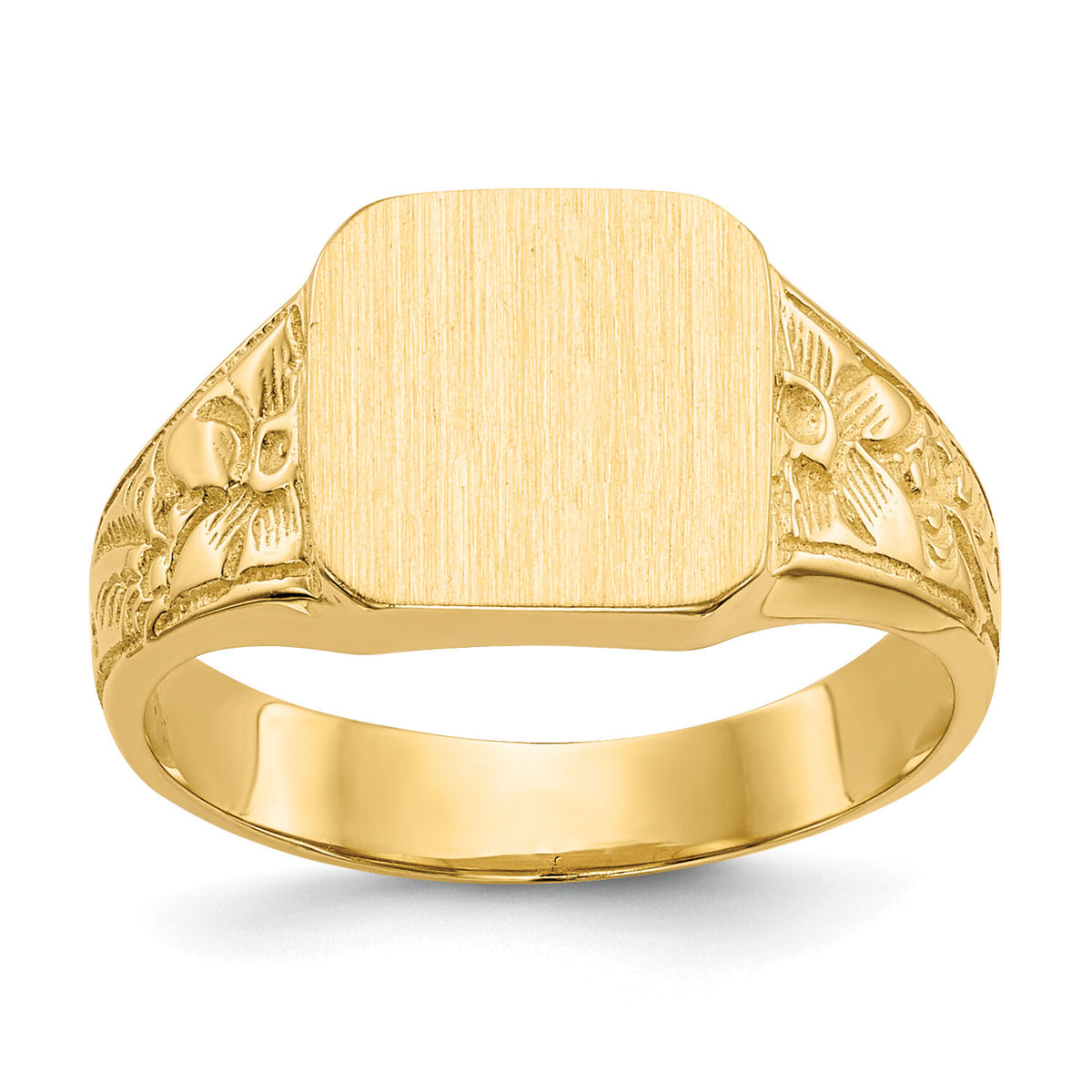 14K Square Polished Baby Signet Ring-R523