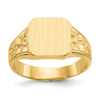 14K Square Polished Baby Signet Ring-R523