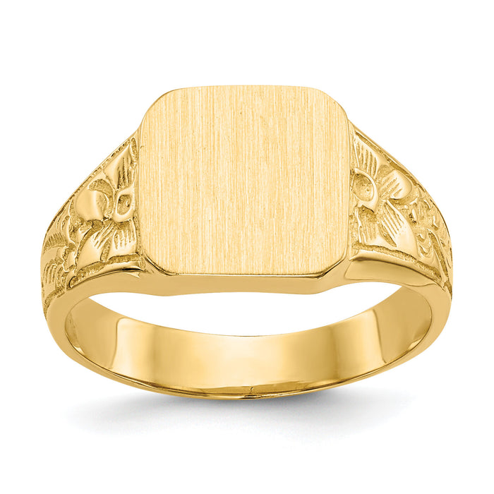 14K Square Polished Baby Signet Ring-R523