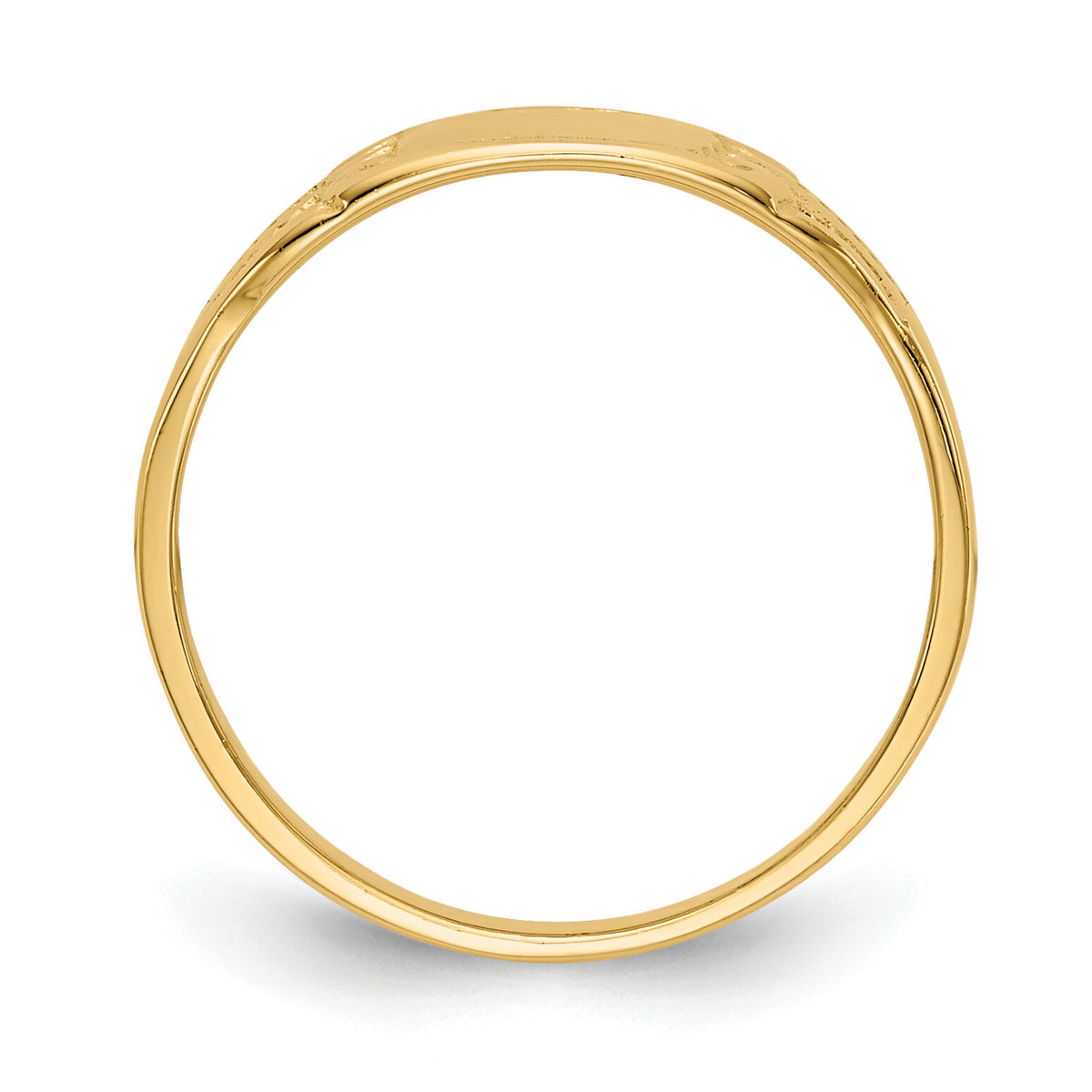 14K Polished Rectangular Baby Signet Ring-R524