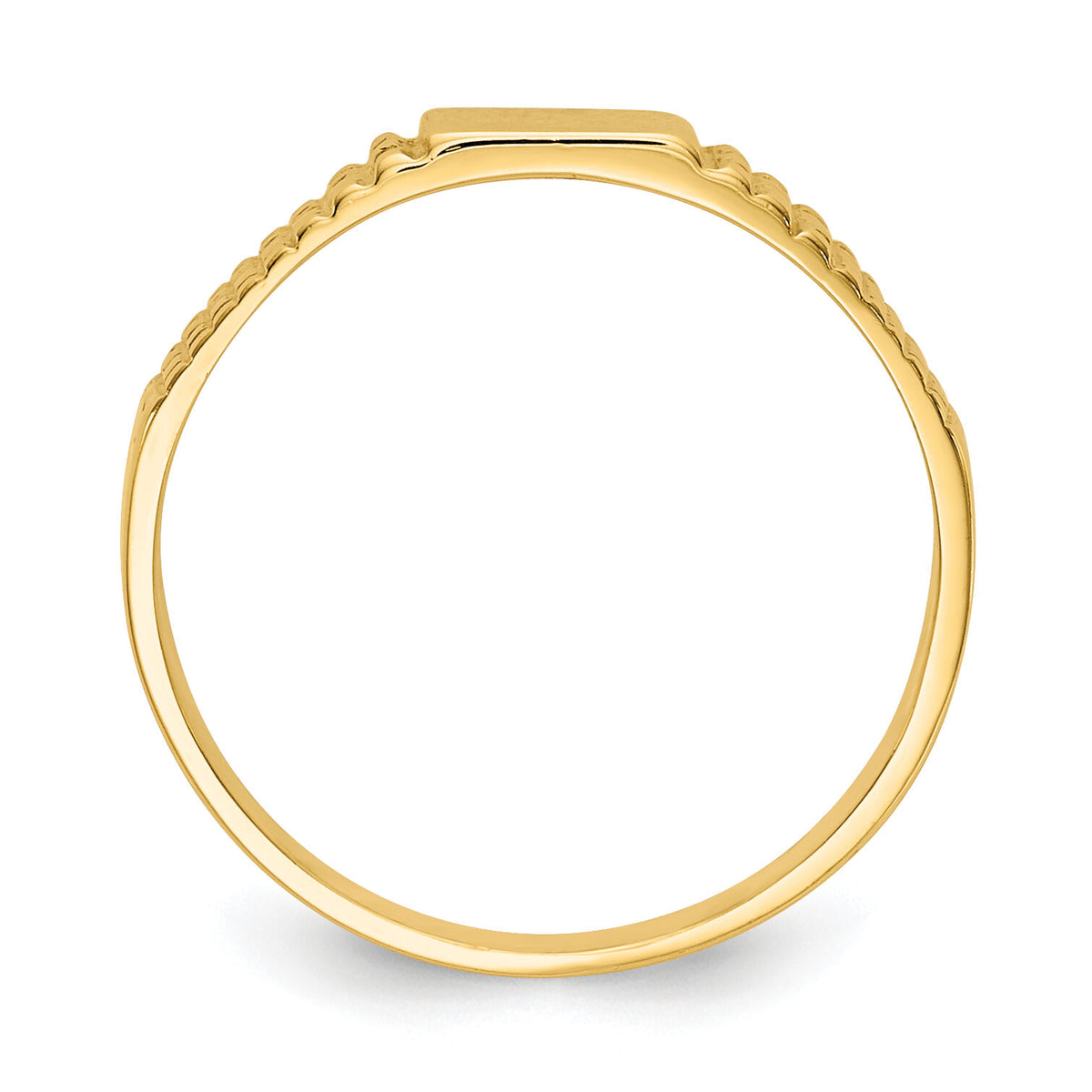 14K Polished Baby Signet Band Ring-R525