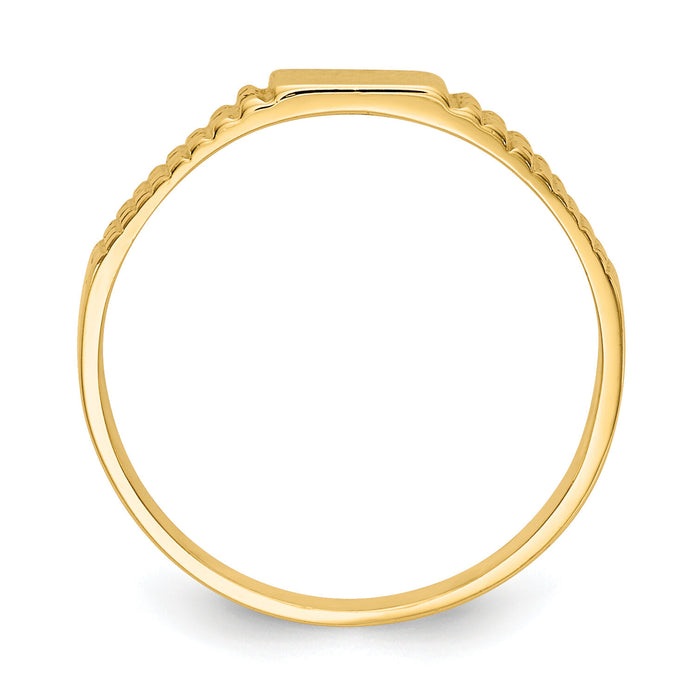 14K Polished Baby Signet Band Ring-R525