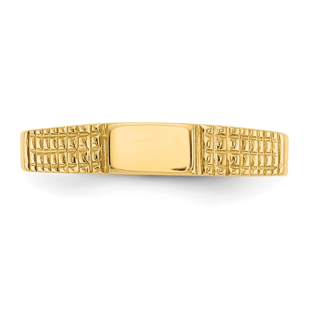 14K Polished Baby Signet Band Ring-R525