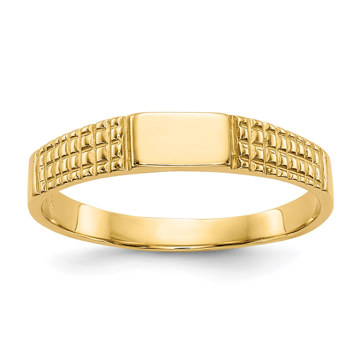 14K Polished Baby Signet Band Ring-R525