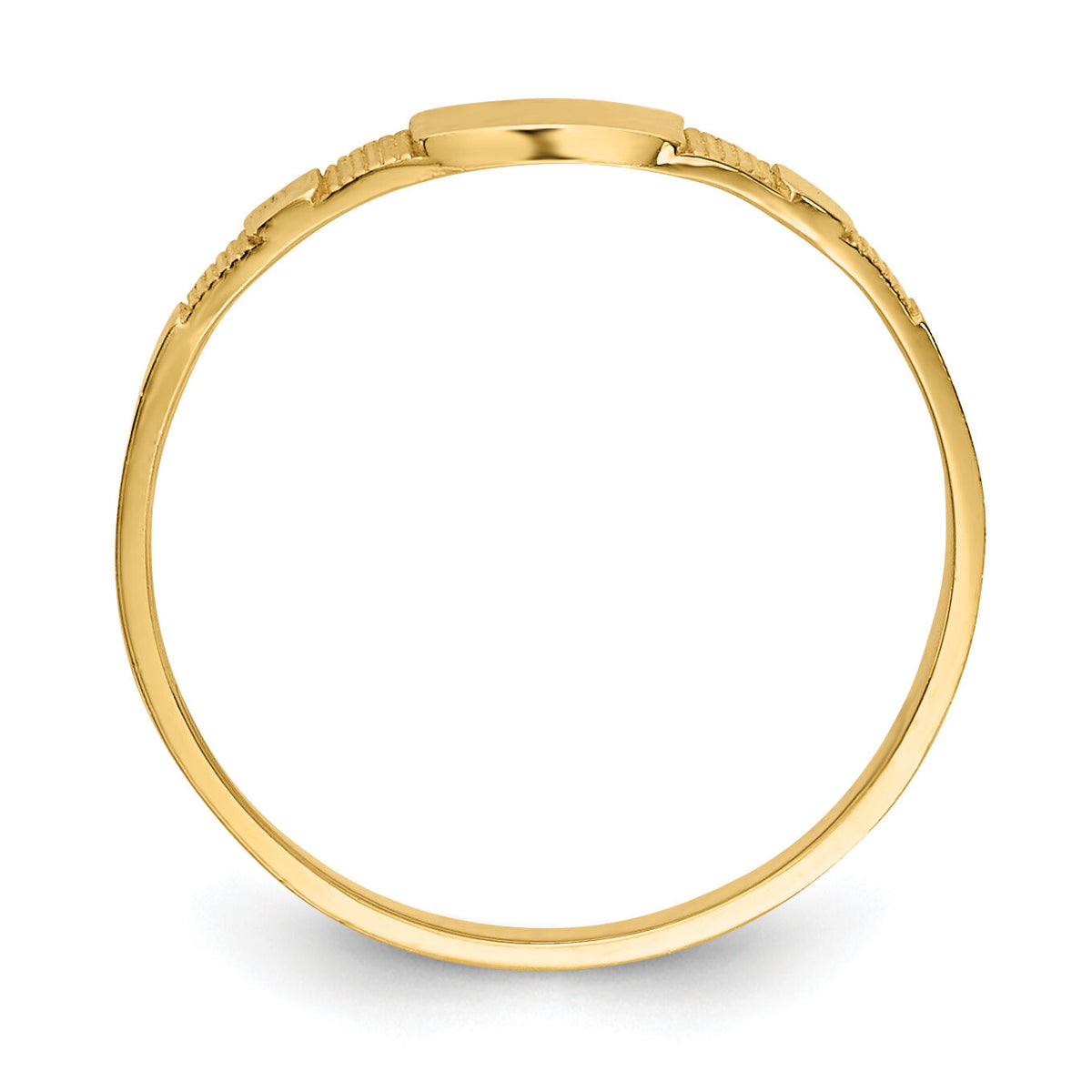 14K Polished Square Baby Signet Ring-R526