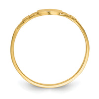 14K Polished Square Baby Signet Ring-R526