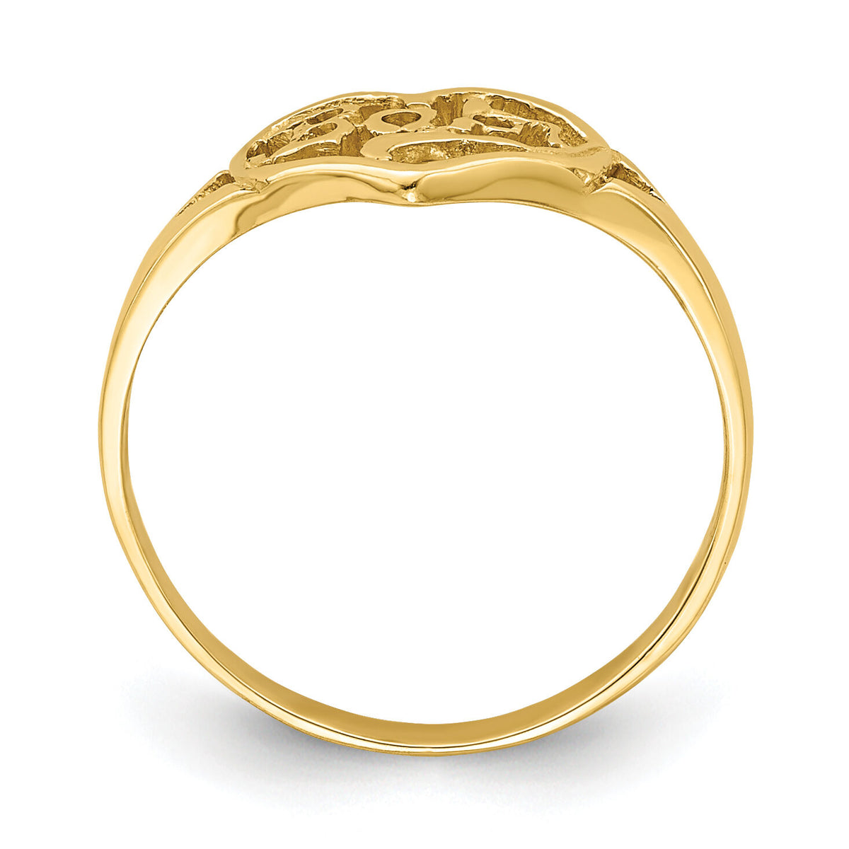 14K BABY Cut-out Heart Ring-R527