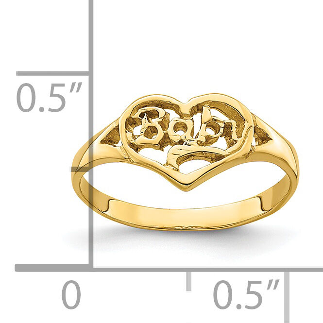 14K BABY Cut-out Heart Ring-R527