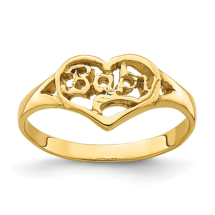 14K BABY Cut-out Heart Ring-R527