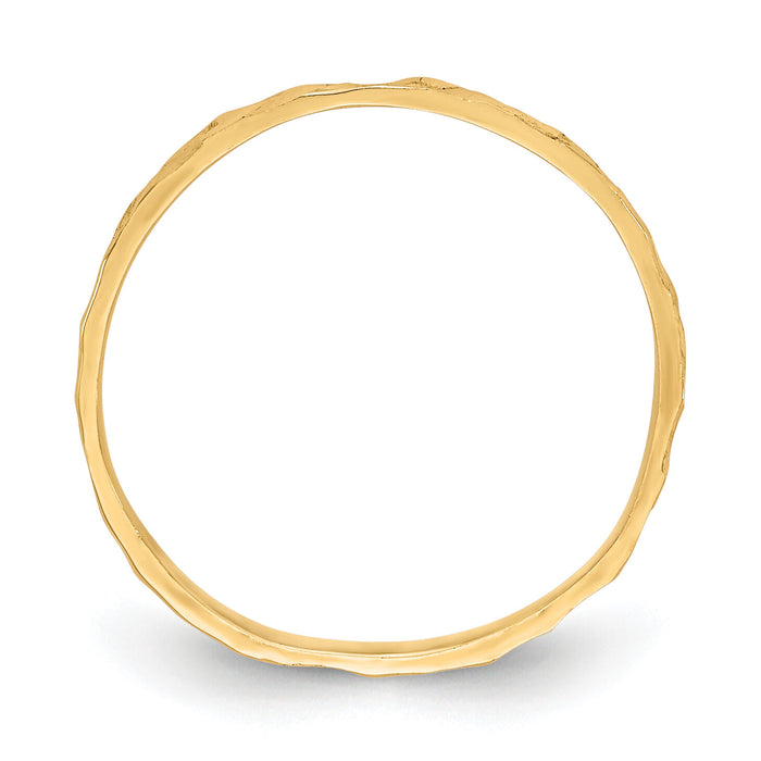 14K Diamond-cut Zig-Zag Design Band Childs Ring-R533