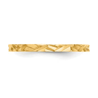 14K Diamond-cut Zig-Zag Design Band Childs Ring-R533