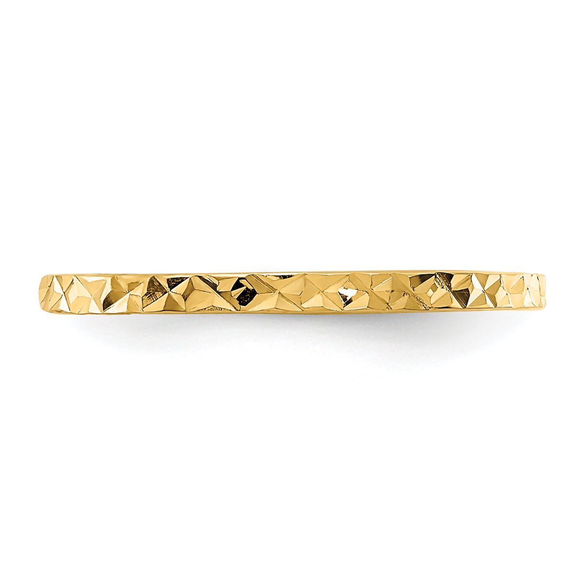 14K Diamond-cut Zig-Zag Design Band Childs Ring-R533