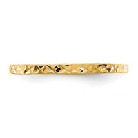 14K Diamond-cut Zig-Zag Design Band Childs Ring-R533