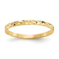 14K Diamond-cut Zig-Zag Design Band Childs Ring-R533