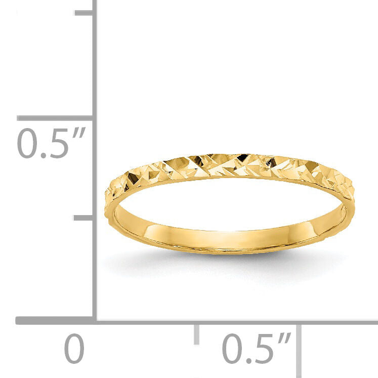 14K Diamond-cut Design Band Childs Ring-R534
