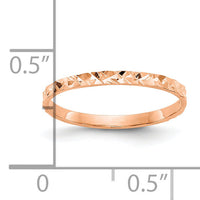 14K Rose Gold Diamond-cut Design Band Childs Ring-R534R