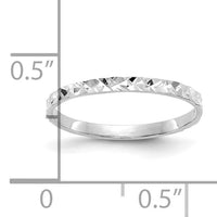 14K White Gold Diamond-cut Design Band Childs Ring-R534W