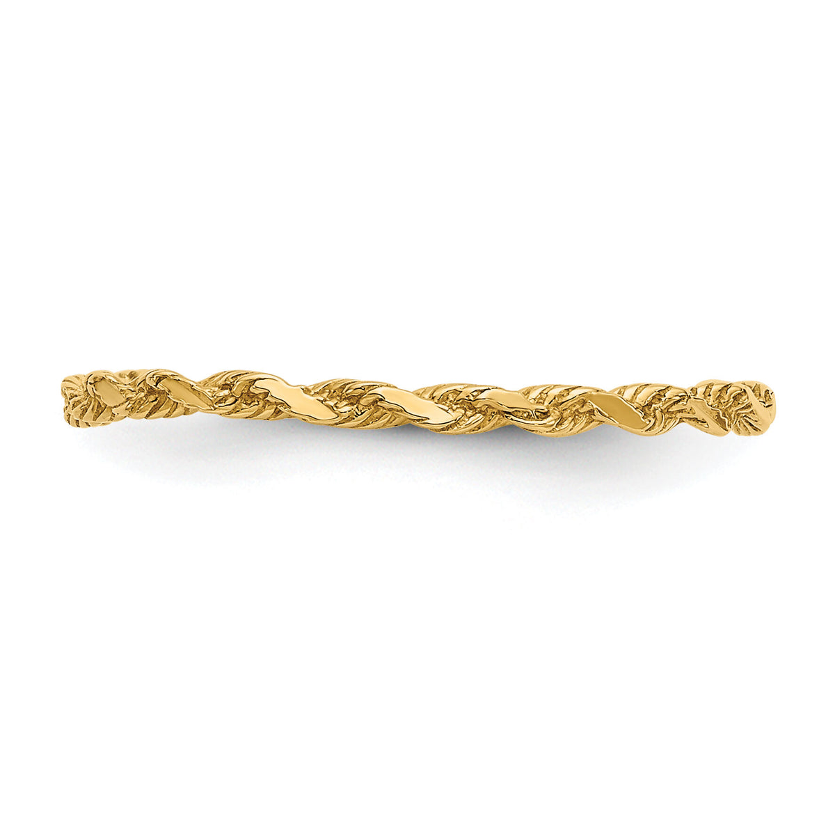 14K Diamond-cut Textured Rope Band Ring-R543