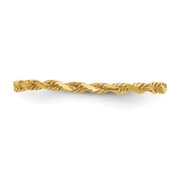 14K Diamond-cut Textured Rope Band Ring-R543