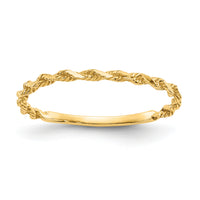14K Diamond-cut Textured Rope Band Ring-R543