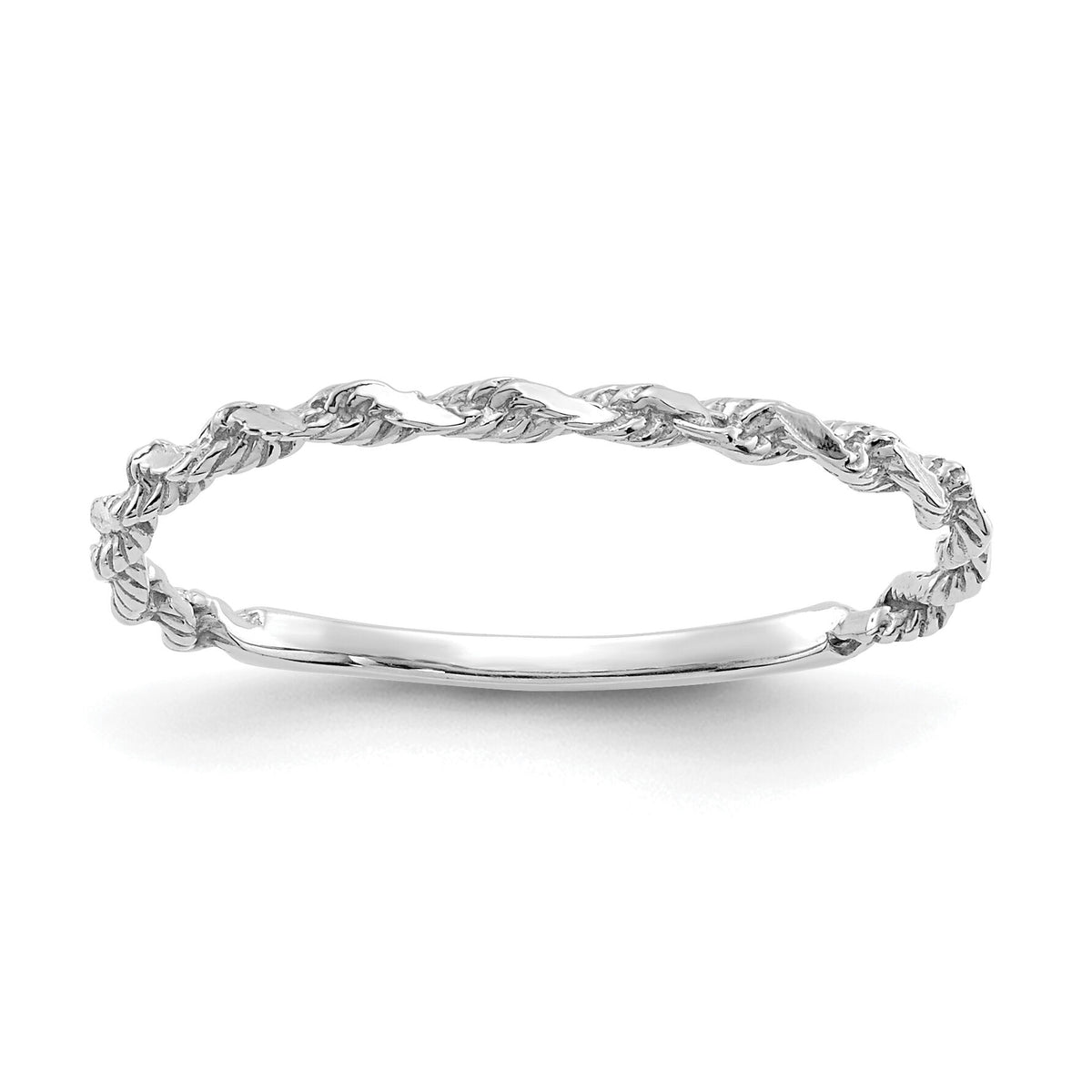 14KW Diamond-cut Textured Rope Band Ring-R543W
