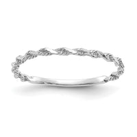 14KW Diamond-cut Textured Rope Band Ring-R543W
