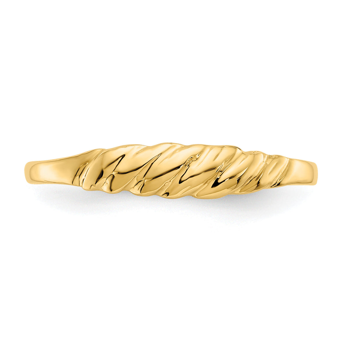 14K Ridged Dome Ring-R544