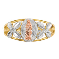 14k Two-tone w/White Rhodium Polished Our Lady of Guadalupe Ring-R577