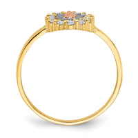 14k Two-tone w/White Rhodium CZ Lady of Guadalupe Ring-R579