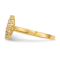 14k Two-tone w/White Rhodium CZ Lady of Guadalupe Ring-R579