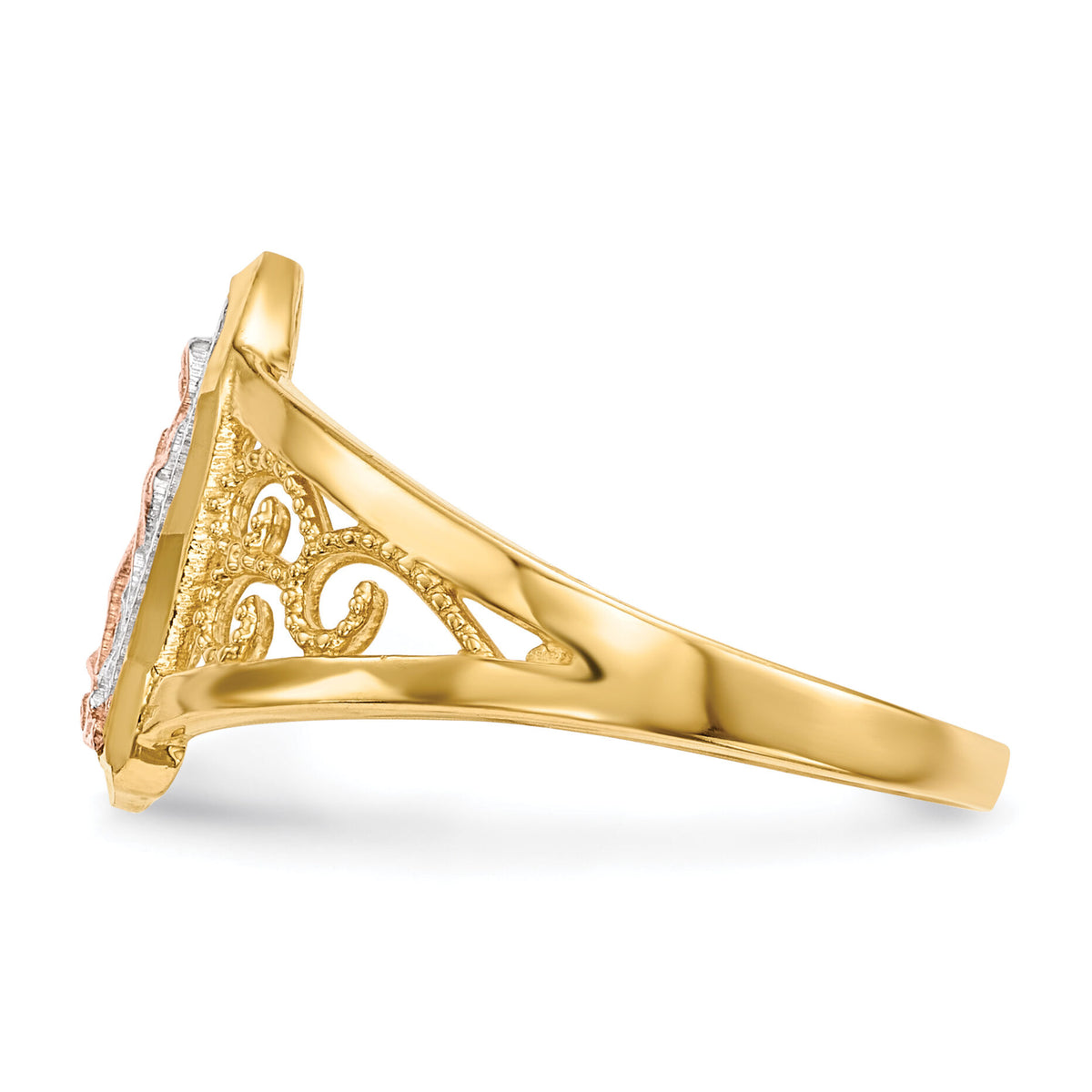 14k Two-tone w/White Rhodium Lady of Guadalupe Ring-R586