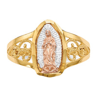 14k Two-tone w/White Rhodium Lady of Guadalupe Ring-R586