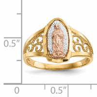 14k Two-tone w/White Rhodium Lady of Guadalupe Ring-R586