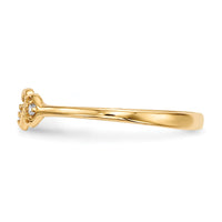 14k CZ 3-Hearts Ring-R591