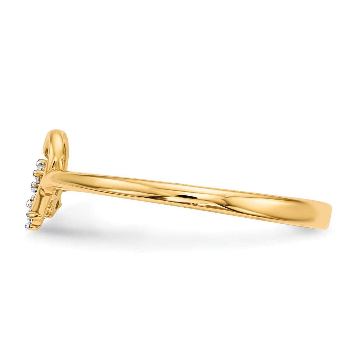 14k Heart w/CZ Cross Ring-R593