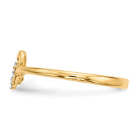 14k Heart w/CZ Cross Ring-R593