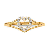 14k CZ Heart Ring-R595